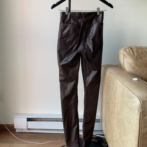 NEW WITH TAGS. rag&bone rich brown vegan leather leggings. - Picture 2 of 6